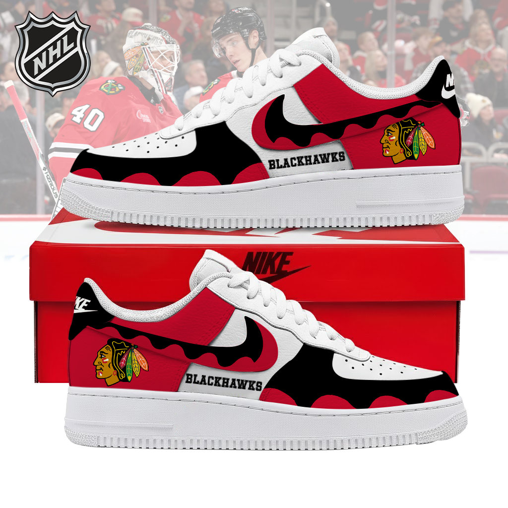 LIMITED EDITION - NEW CUSTOMIZED NHL08 CBH CHICAGO BLACKHAWKS AF1 SHOES