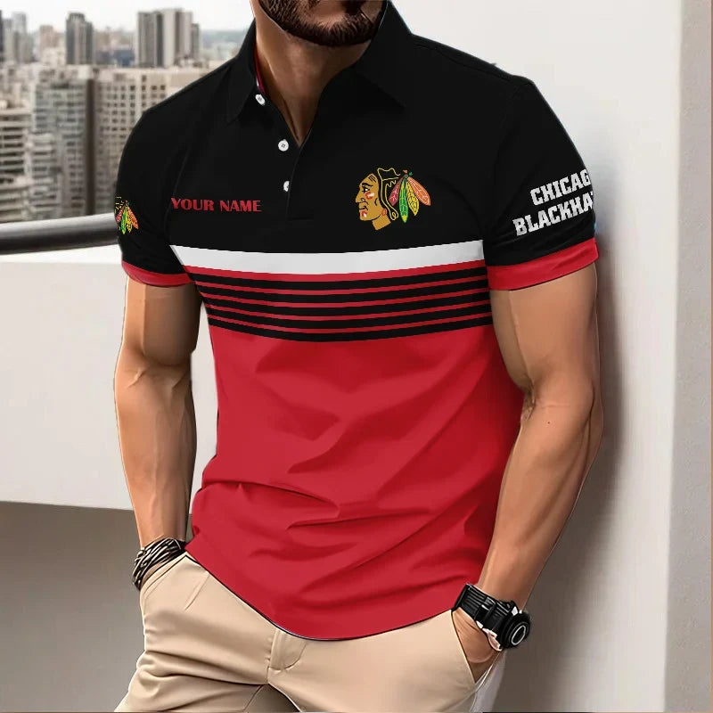 HOT DEAL - NEW CUSTOMIZED NHL08 CBH CHICAGO BLACKHAWKS POLO SHIRT, ZIP POLO SHIRT & T-SHIRTS