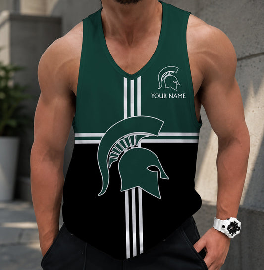 FLASH SALE - NEW CUSTOMIZED NCAA MFF08 MSS MICHIGAN STATE SPARTANS UNISEX TANK TOP