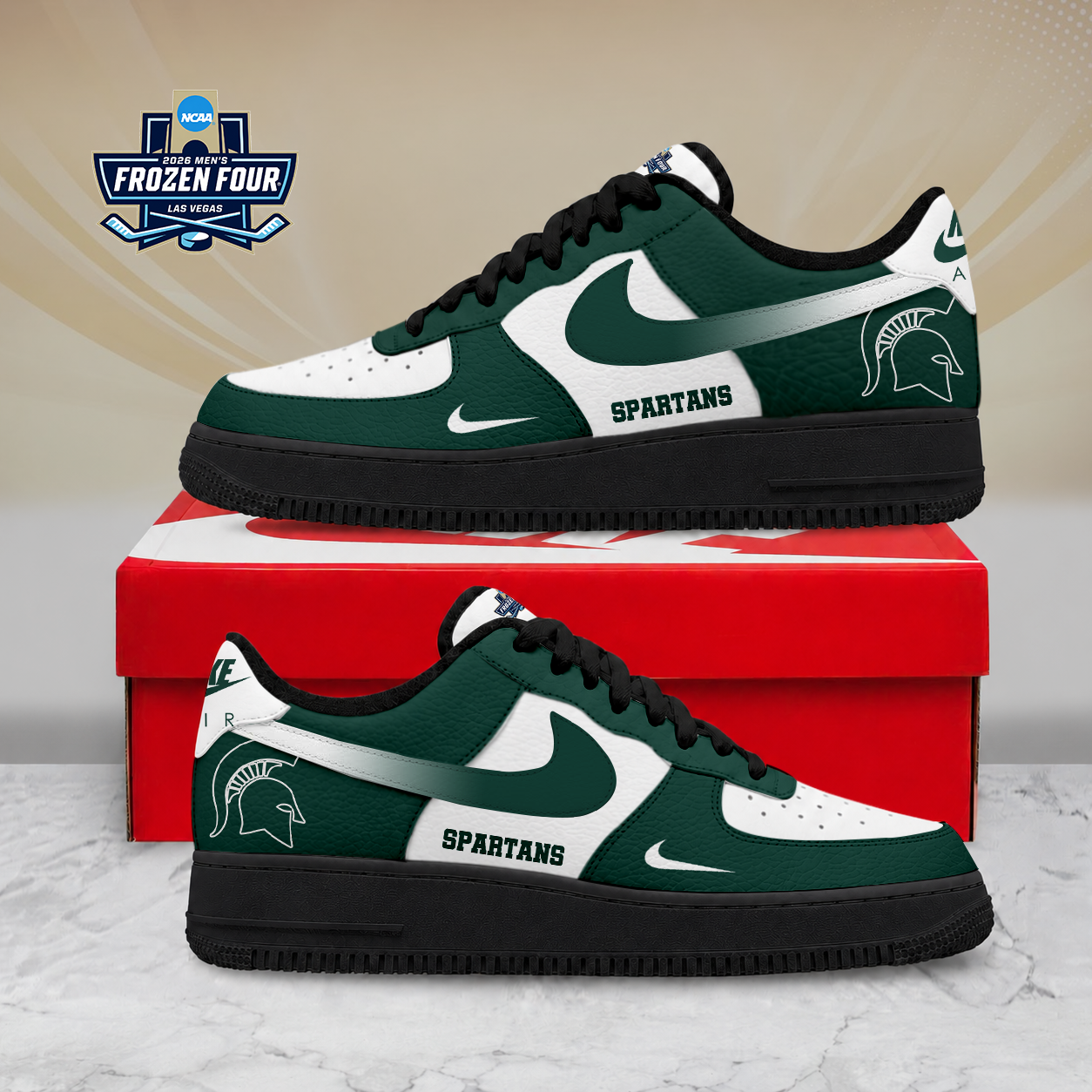 FINAL SALE - NEW CUSTOMIZED NCAA MFF08 MSS MICHIGAN STATE SPARTANS AF1 SHOES
