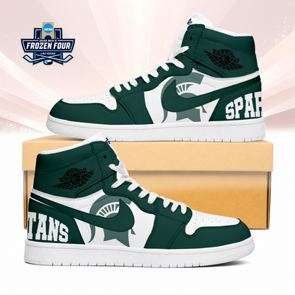 VIRAL EDITION - NEW CUSTOMIZED NCAA MFF08 MSS MICHIGAN STATE SPARTANS AIR JORDAN SNEAKERS