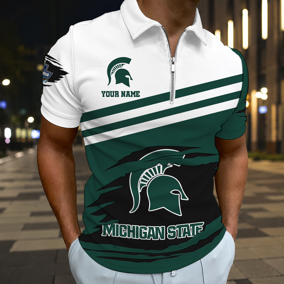 LIMITED DROP - NEW CUSTOMIZED NCAA MFF08 MSS MICHIGAN STATE SPARTANS POLO SHIRT, ZIP POLO SHIRT & T-SHIRTS