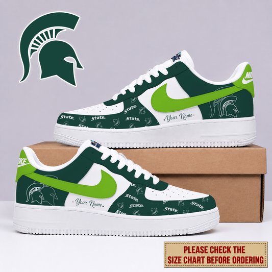 FINAL SALE - NEW CUSTOMIZED NCAA MFF08 MSS MICHIGAN STATE SPARTANS AF1 SHOES