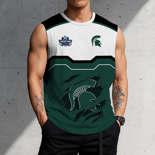 FLASH SALE - NEW CUSTOMIZED NCAA MFF08 MSS MICHIGAN STATE SPARTANS MEN'S GYM SHIRT