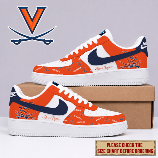FINAL SALE - NEW CUSTOMIZED NCAA CFH08 VIC VIRGINIA CAVALIERS AF1 SHOES