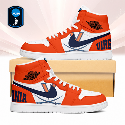 SPECIAL EDITION - NEW CUSTOMIZED NCAA CFH08 VIC VIRGINIA CAVALIERS AIR JORDAN SNEAKERS