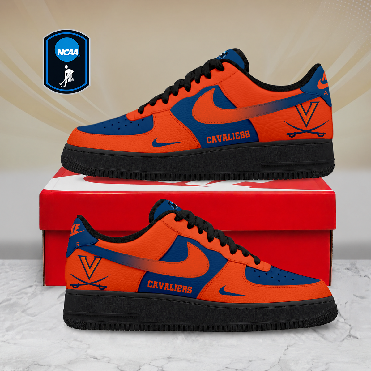 FINAL SALE - NEW CUSTOMIZED NCAA CFH08 VIC VIRGINIA CAVALIERS AF1 SHOES