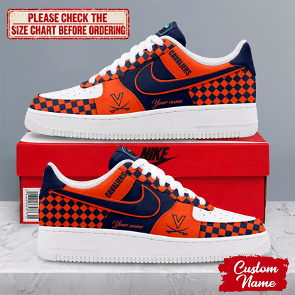 HOT DEAL - NEW CUSTOMIZED NCAA CFH08 VIC VIRGINIA CAVALIERS AF1 SHOES