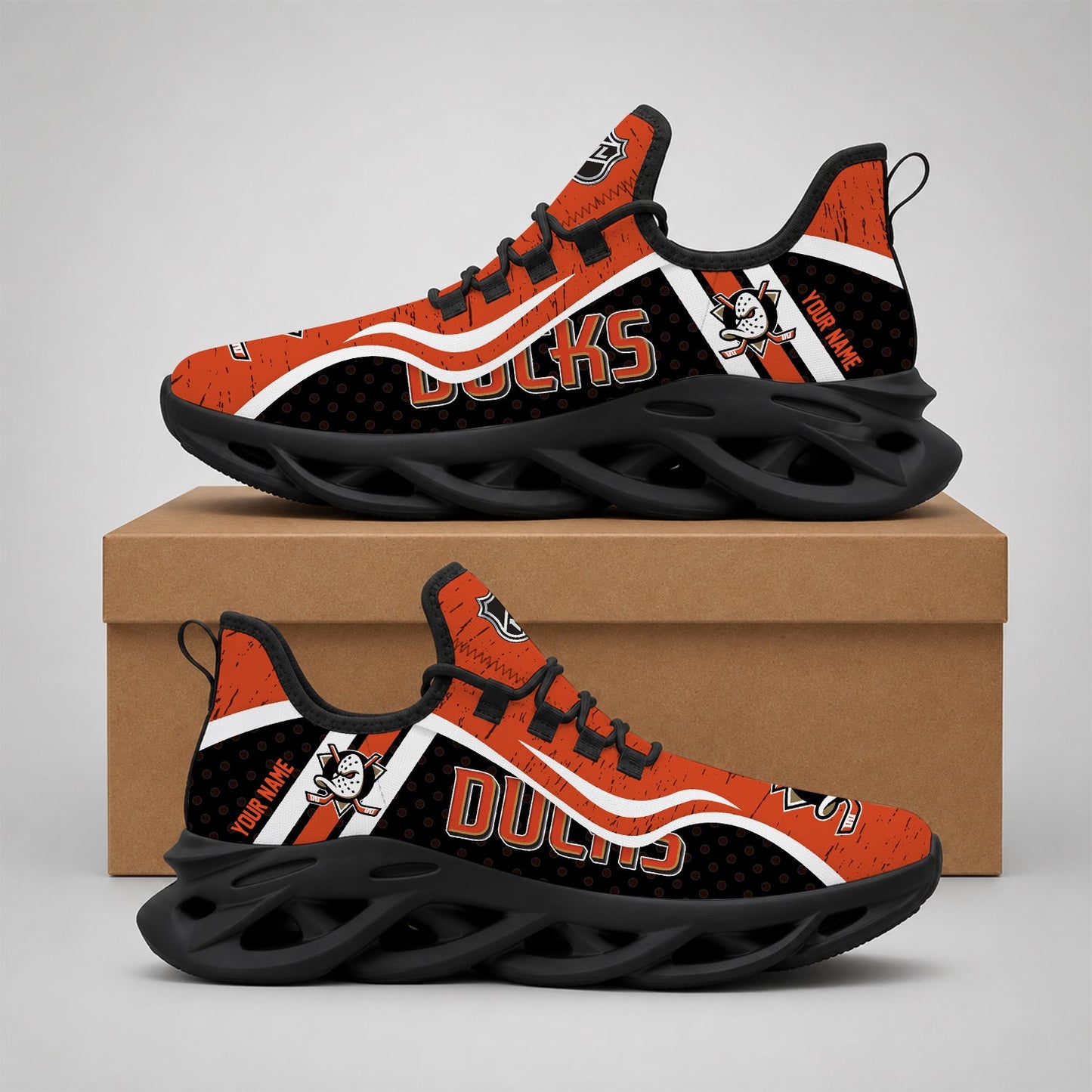 LIMITED EDITION - NEW CUSTOMIZED NHL09 AHD ANAHEIM DUCKS CLUNKY SNEAKERS