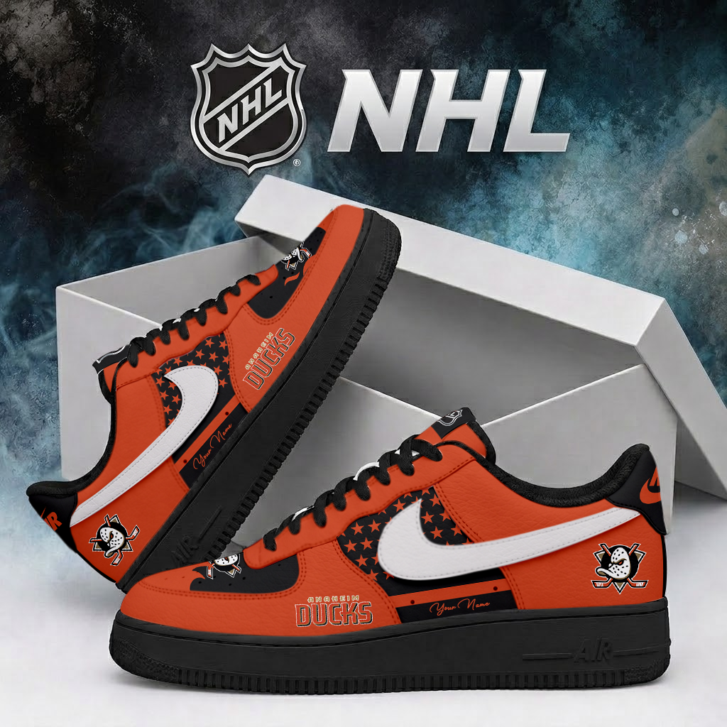 LIMITED EDITION - NEW CUSTOMIZED NHL09 AHD ANAHEIM DUCKS AF1 SHOES