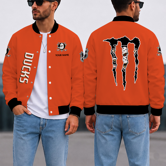 LIMITED EDITION - NEW CUSTOMIZED NHL09 AHD ANAHEIM DUCKS SATIN VARSITY JACKET & BASEBALL JACKET