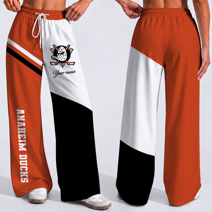 FINAL SALE - NEW CUSTOMIZED NHL09 AHD ANAHEIM DUCKS WOMEN'S WIDE LEG PANTS