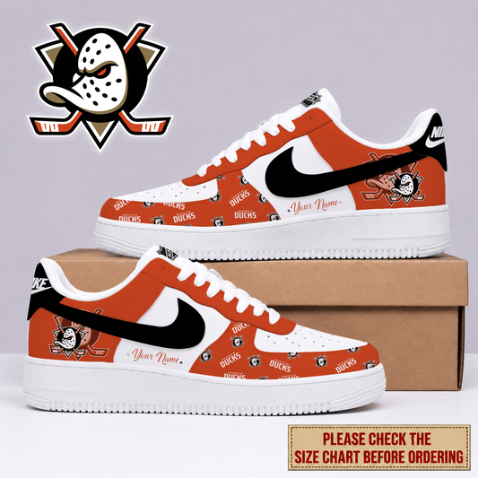 FINAL SALE - NEW CUSTOMIZED NHL09 AHD ANAHEIM DUCKS AF1 SHOES