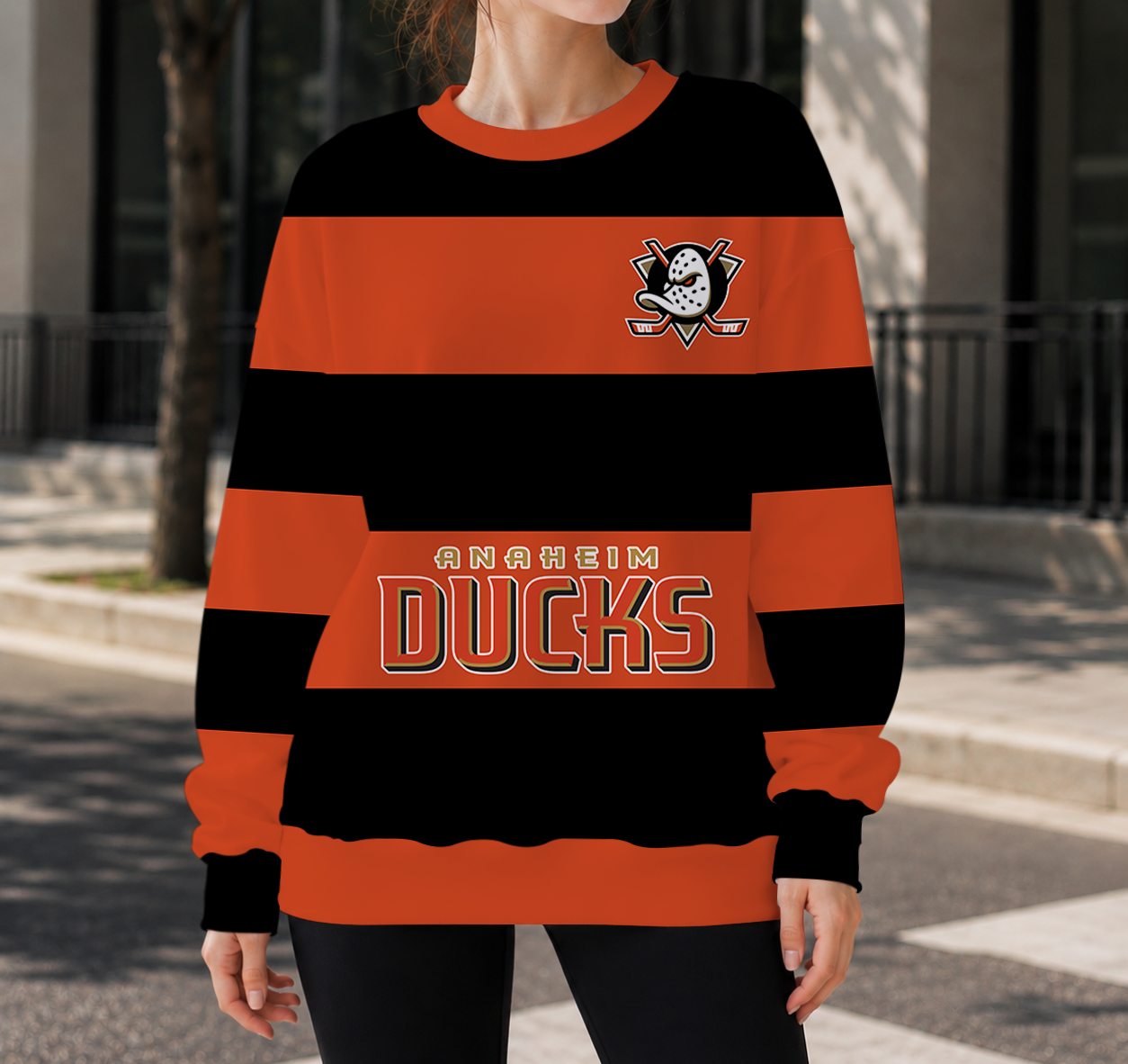 HOT DEAL - NEW CUSTOMIZED NHL09 AHD ANAHEIM DUCKS UNISEX SWEATSHIRT