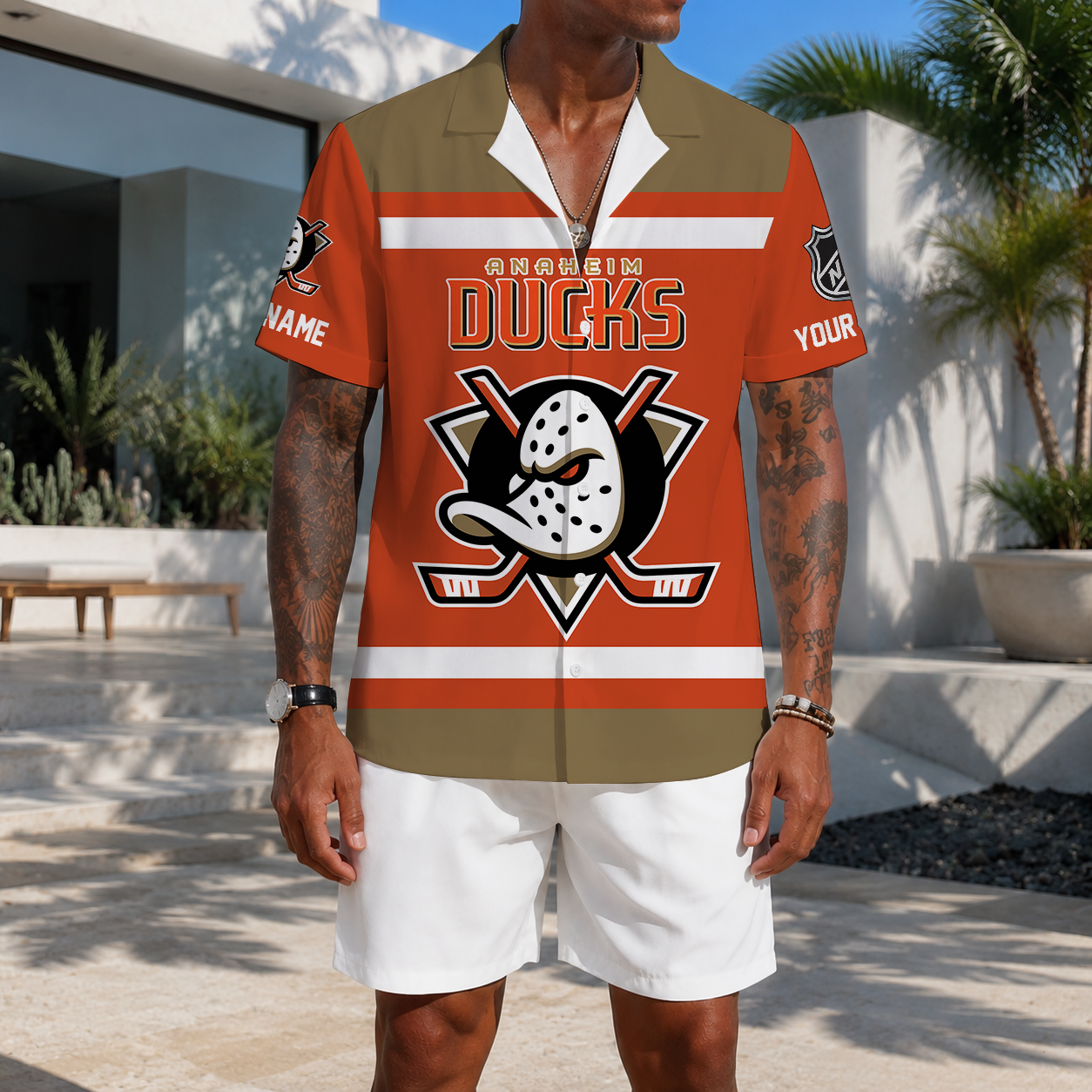 VIRAL EDITION - NEW CUSTOMIZED NHL09 AHD ANAHEIM DUCKS UNISEX HAWAIIAN SHIRT