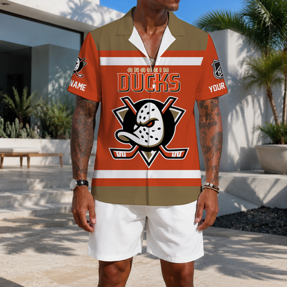 VIRAL EDITION - NEW CUSTOMIZED NHL09 AHD ANAHEIM DUCKS UNISEX HAWAIIAN SHIRT