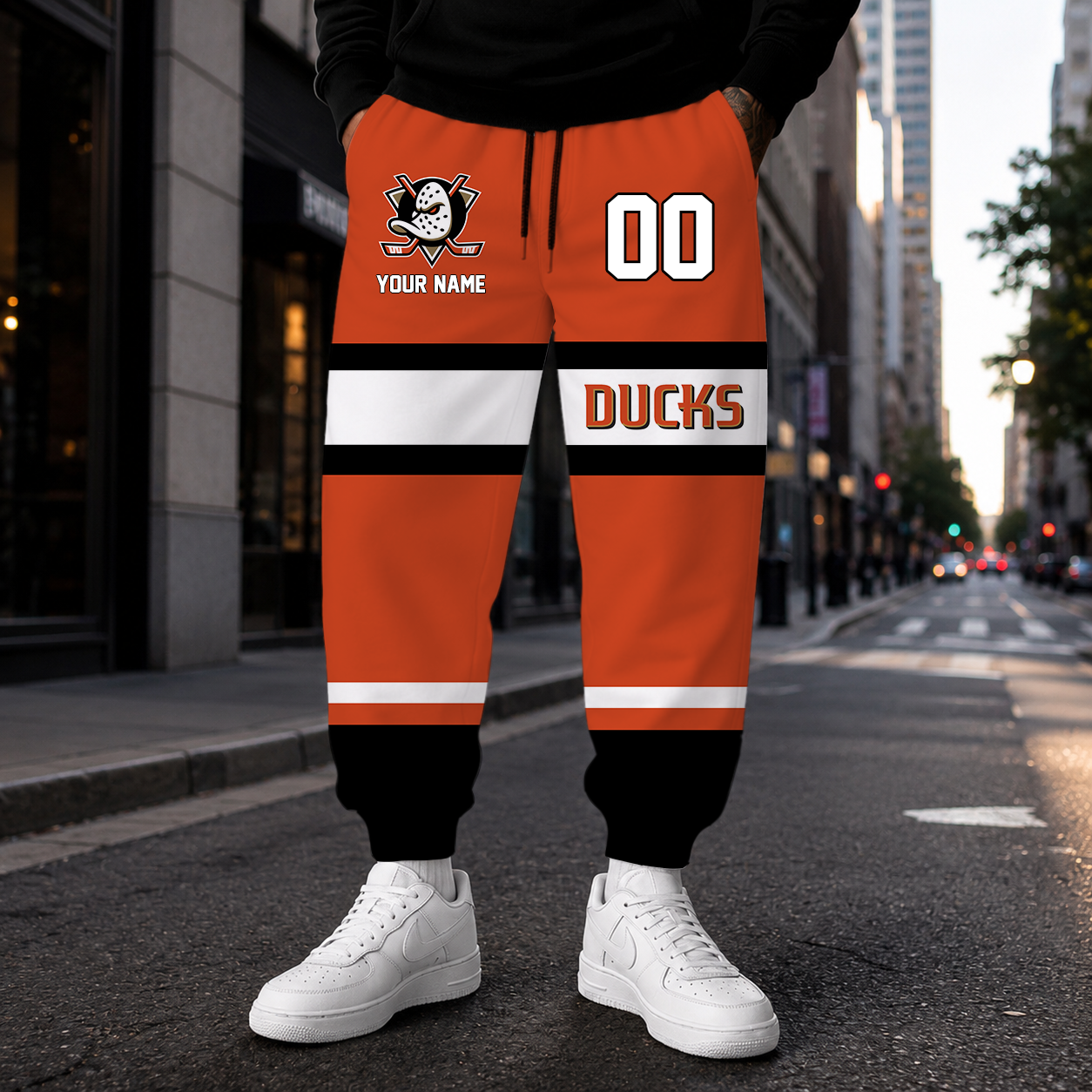 HOT DEAL - NEW CUSTOMIZED NHL09 AHD ANAHEIM DUCKS SWEATPANTS