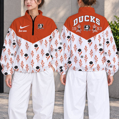 LIMITED EDITION - NEW CUSTOMIZED NHL09 AHD ANAHEIM DUCKS V-NECK ZIPPER SWEATSHIRT JACKET