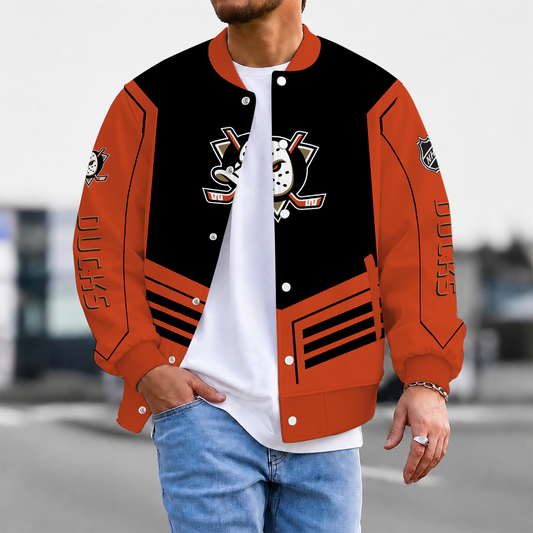 LIMITED EDITION - NEW CUSTOMIZED NHL09 AHD ANAHEIM DUCKS SATIN VARSITY JACKET & BASEBALL JACKET
