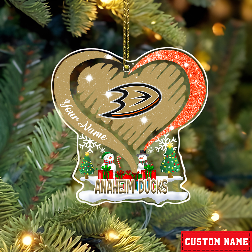 FINAL SALE - NEW CUSTOMIZED NHL09 AHD ANAHEIM DUCKS CHRISTMAS ACRYLIC ORNAMENT