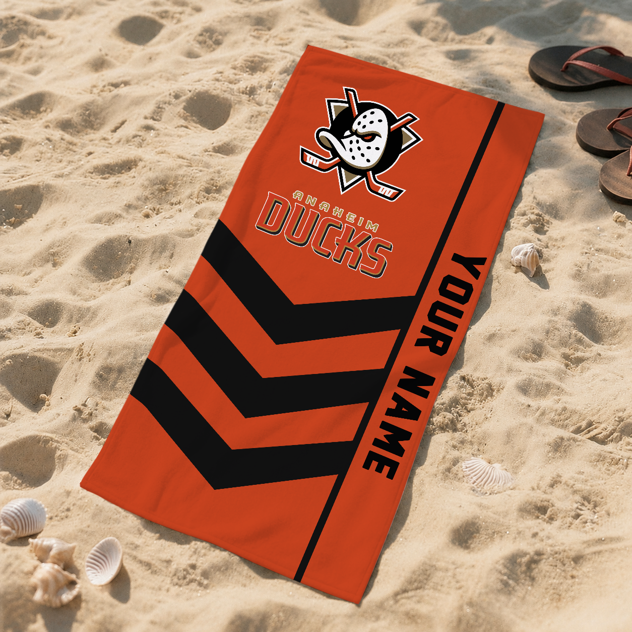 VIRAL EDITION - NEW CUSTOMIZED NHL09 AHD ANAHEIM DUCKS BEACH TOWEL