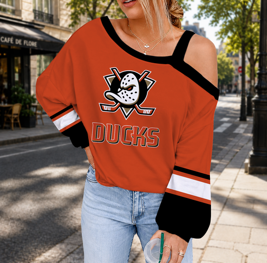 FINAL SALE - NEW CUSTOMIZED NHL09 AHD ANAHEIM DUCKS DROP SHOULDER SWEATSHIRT