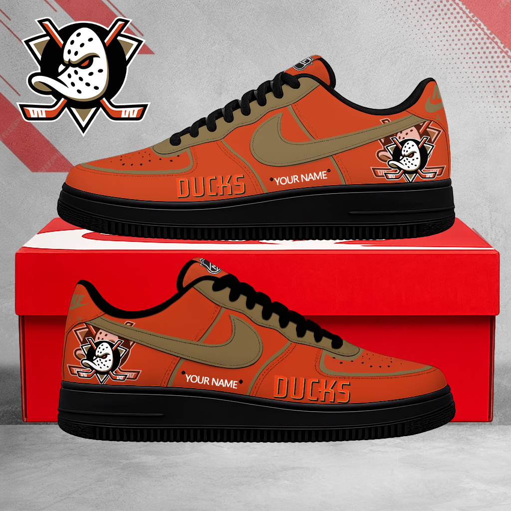 FLASH SALE - NEW CUSTOMIZED NHL09 AHD ANAHEIM DUCKS AF1 SHOES