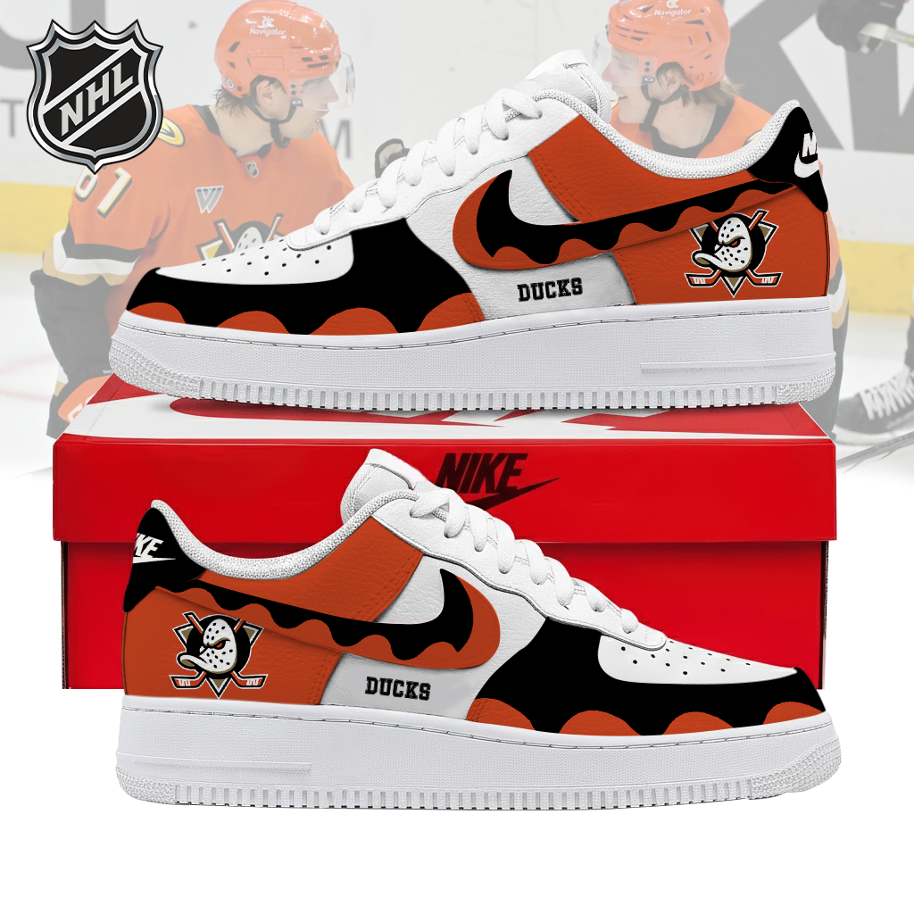LIMITED EDITION - NEW CUSTOMIZED NHL09 AHD ANAHEIM DUCKS AF1 SHOES