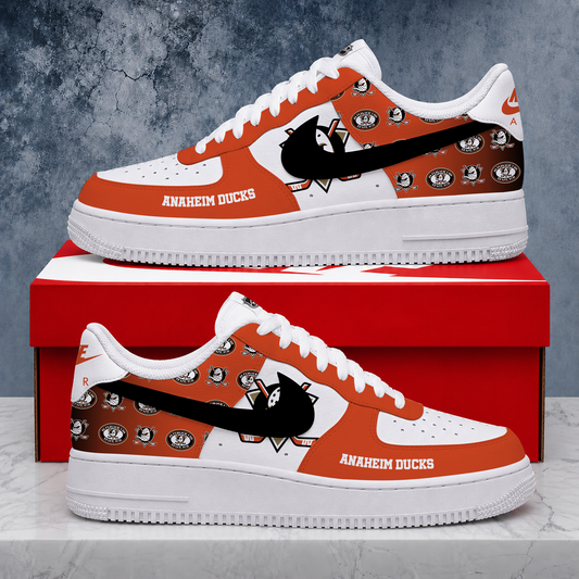 FINAL SALE - NEW CUSTOMIZED NHL09 AHD ANAHEIM DUCKS AF1 SHOES