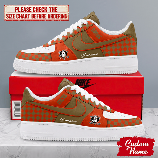 LIMITED EDITION - NEW CUSTOMIZED NHL09 AHD ANAHEIM DUCKS AF1 SHOES