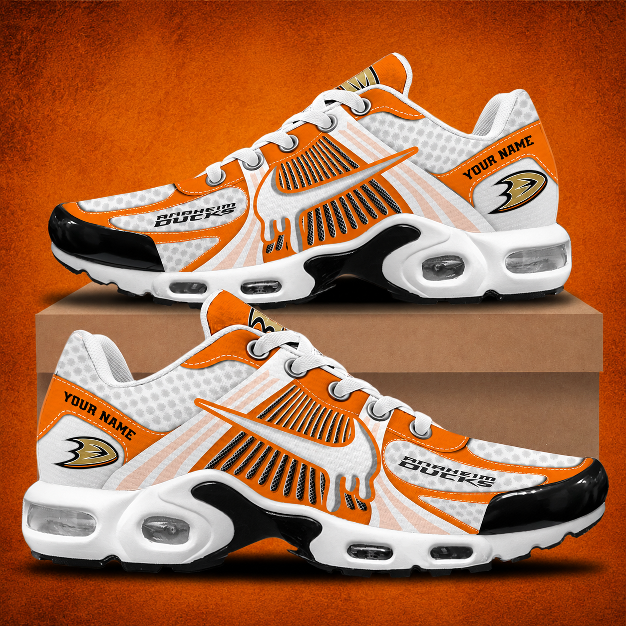 HOT DEAL - NEW CUSTOMIZED NHL09 AHD ANAHEIM DUCKS AIR MAX PLUS SNEAKERS