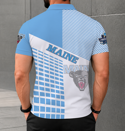 VIRAL EDITION - NEW CUSTOMIZED NCAA MFF09 MBB MAINE BLACK BEARS POLO SHIRT