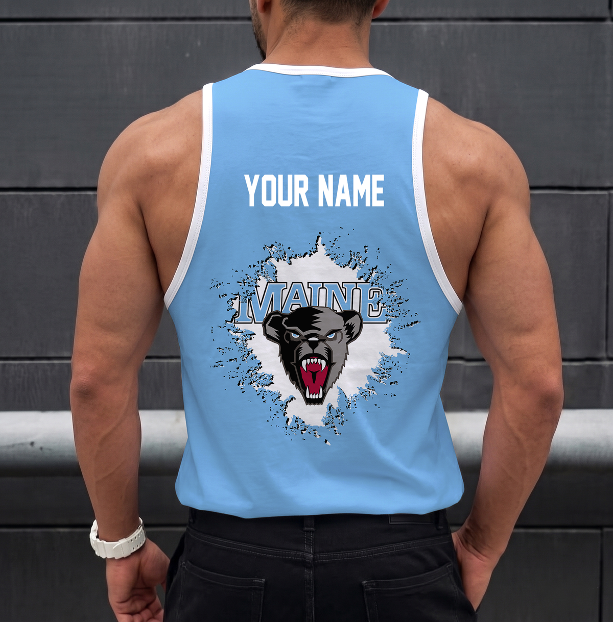 VIRAL EDITION - NEW CUSTOMIZED NCAA MFF09 MBB MAINE BLACK BEARS UNISEX TANK TOP
