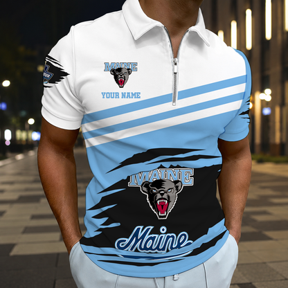 LIMITED DROP - NEW CUSTOMIZED NCAA MFF09 MBB MAINE BLACK BEARS POLO SHIRT, ZIP POLO SHIRT & T-SHIRTS