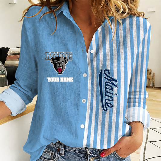 VIRAL EDITION - NEW CUSTOMIZED NCAA MFF09 MBB MAINE BLACK BEARS WOMEN CASUAL SHIRT FOR FAN