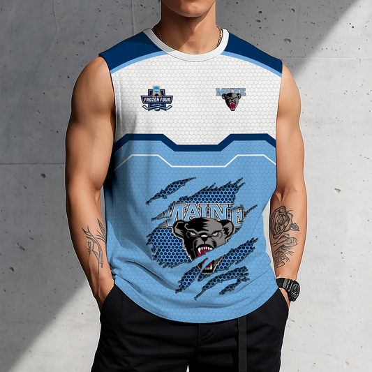 FLASH SALE - NEW CUSTOMIZED NCAA MFF09 MBB MAINE BLACK BEARS MEN'S GYM SHIRT