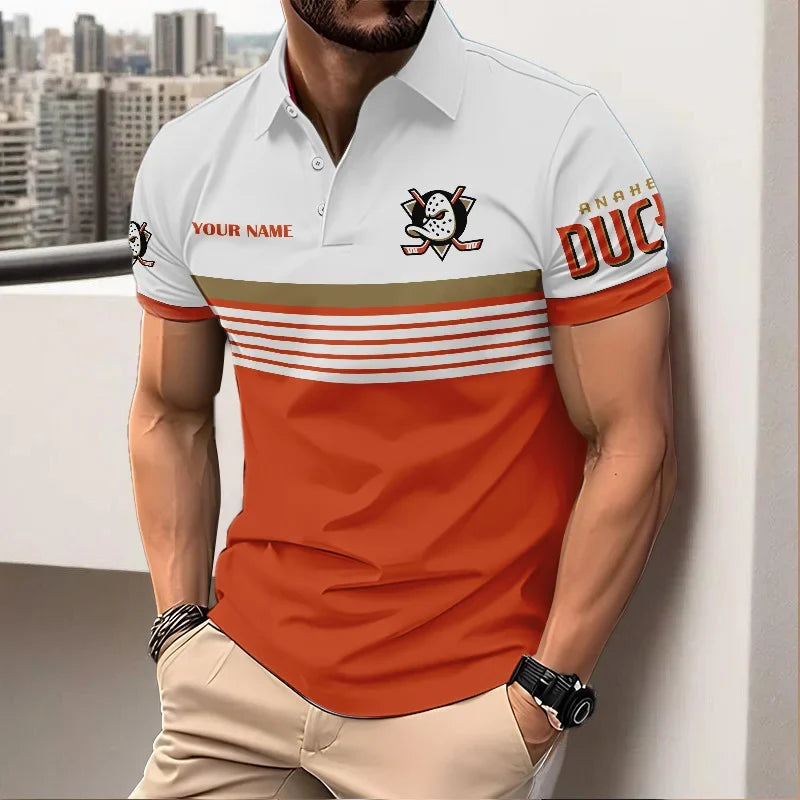 HOT DEAL - NEW CUSTOMIZED NHL09 AHD ANAHEIM DUCKS POLO SHIRT, ZIP POLO SHIRT & T-SHIRTS