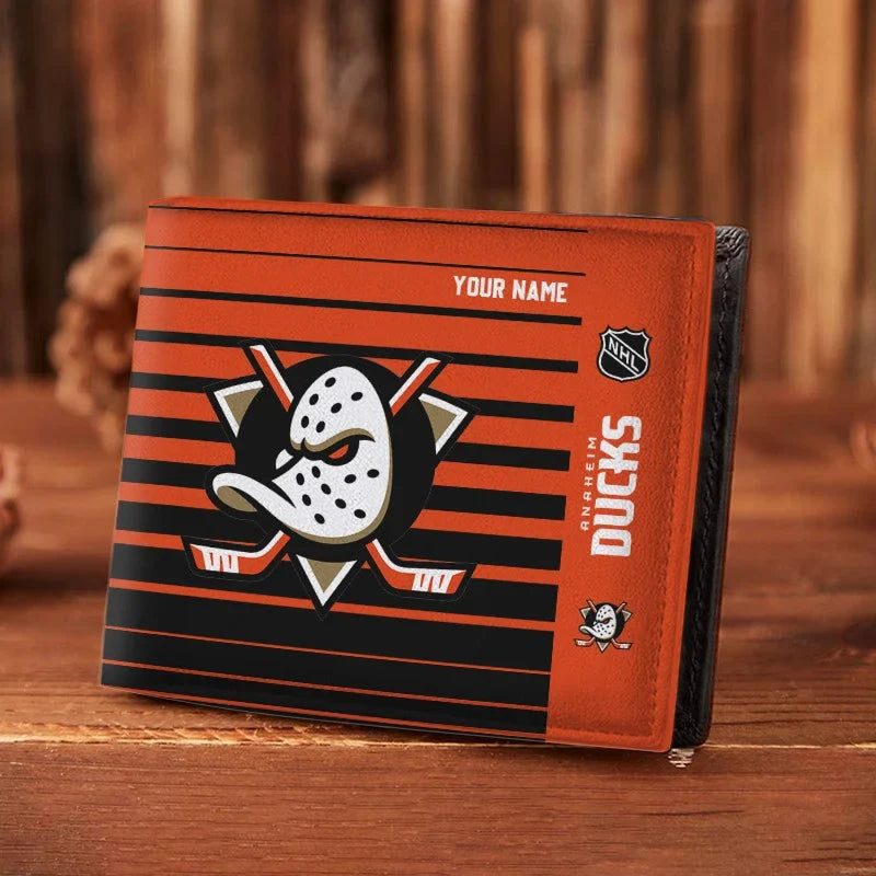 LIMITED EDITION - NEW CUSTOMIZED NHL09 AHD ANAHEIM DUCKS LEATHER WALLET