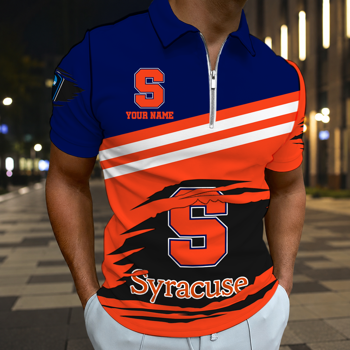 HOT DEAL - NEW CUSTOMIZED NCAA CFH09 SYO SYRACUSE ORANGE POLO SHIRT, ZIP POLO SHIRT & T-SHIRTS