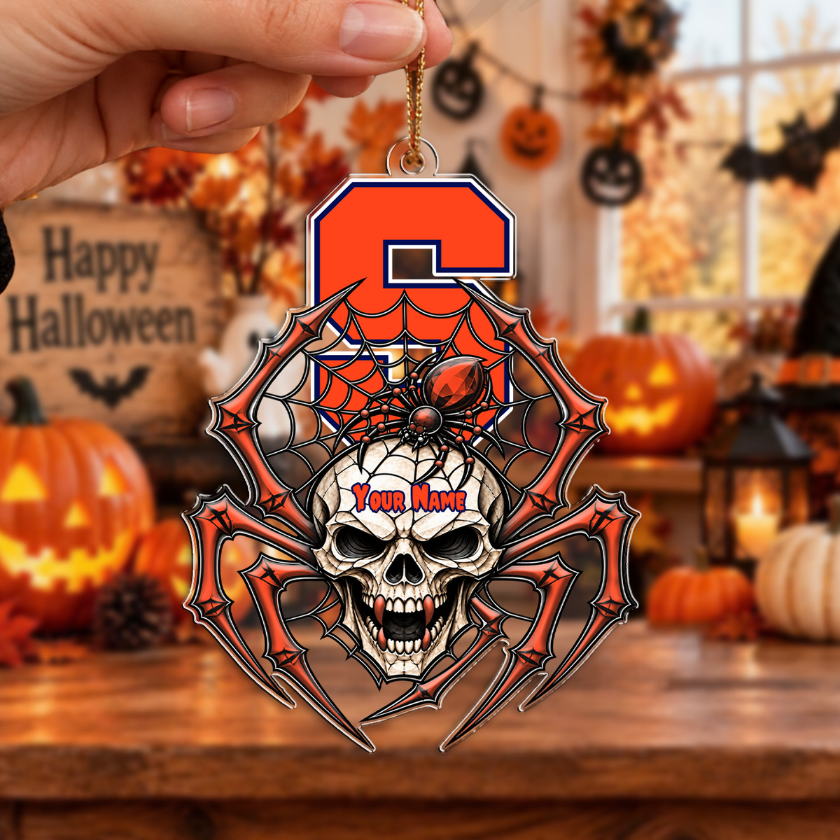 ACTIVE OFFER - NEW CUSTOMIZED NCAA CFH09 SYO SYRACUSE ORANGE HALLOWEEN ACRYLIC ORNAMENT