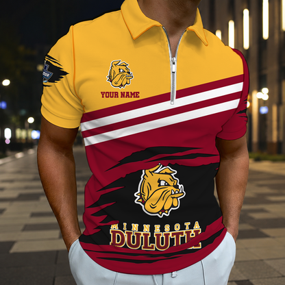 LIMITED DROP - NEW CUSTOMIZED NCAA MFF10 MDB MINNESOTA DULUTH BULLDOGS POLO SHIRT, ZIP POLO SHIRT & T-SHIRTS