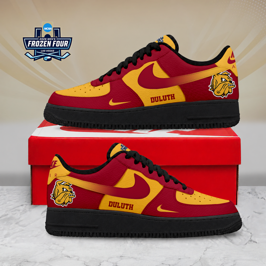 FINAL SALE - NEW CUSTOMIZED NCAA MFF10 MDB MINNESOTA DULUTH BULLDOGS AF1 SHOES
