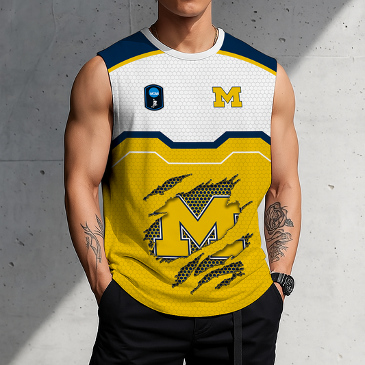 FLASH SALE - NEW CUSTOMIZED NCAA CFH10 MIW MICHIGAN WOLVERINES MEN'S GYM SHIRT