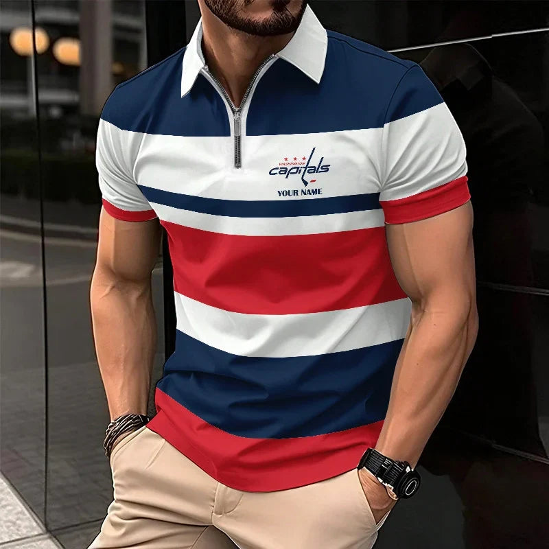 EXCLUSIVE EDITION - NEW CUSTOMIZED NHL10 WCP WASHINGTON CAPITALS POLO SHIRT, ZIP POLO SHIRT & T-SHIRTS
