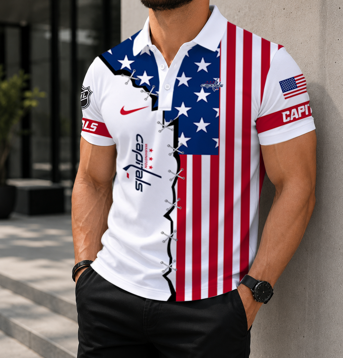 LIMITED EDITION - NEW CUSTOMIZED NHL10 WCP WASHINGTON CAPITALS POLO SHIRT, ZIP POLO SHIRT & T-SHIRTS