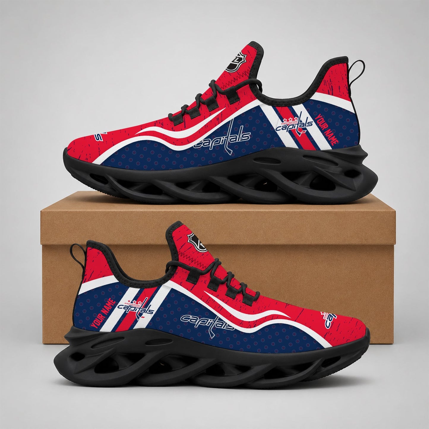 LIMITED EDITION - NEW CUSTOMIZED NHL10 WCP WASHINGTON CAPITALS CLUNKY SNEAKERS