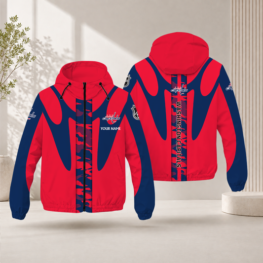 LIMITED EDITION - NEW CUSTOMIZED NHL10 WCP WASHINGTON CAPITALS WINDBREAKER JACKET