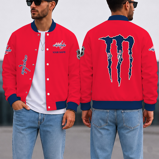 LIMITED EDITION - NEW CUSTOMIZED NHL10 WCP WASHINGTON CAPITALS SATIN VARSITY JACKET & BASEBALL JACKET