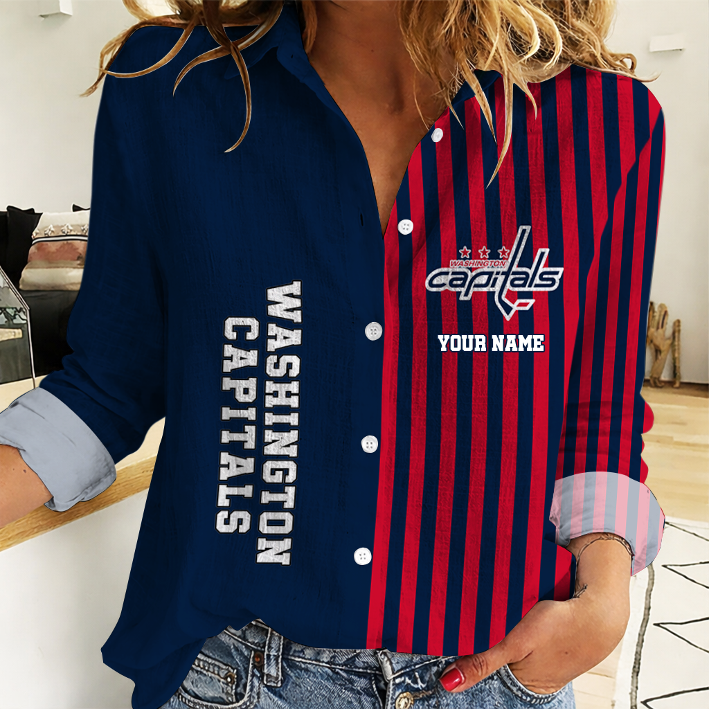 FINAL SALE - NEW CUSTOMIZED NHL10 WCP WASHINGTON CAPITALS WOMEN CASUAL SHIRT