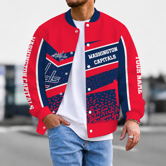 LIMITED EDITION - NEW CUSTOMIZED NHL10 WCP WASHINGTON CAPITALS SATIN VARSITY JACKET & BASEBALL JACKET